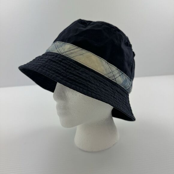 Polo Ralph Lauren Bucket Hat S/M Navy Cotton Plaid Band Fishing Sun Hat Unisex main image 5